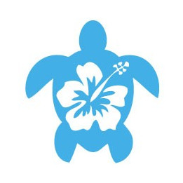 Tortue hibiscus autocollant stickers