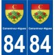 84 Camaret-sur-Aigues escudo de armas de la etiqueta engomada de la placa de pegatinas de la ciudad
