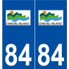 84 Cheval-Blanc logo autocollant plaque stickers ville