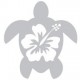 Turtle hibiscus sticker grey