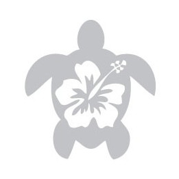 Tortue hibiscus autocollant stickers