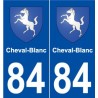 84 Cheval-Blanc blason autocollant plaque stickers ville