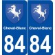 84 Cheval-Blanc blason autocollant plaque stickers ville