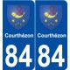 84 Courthézon blason autocollant plaque stickers ville
