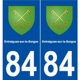 84 Entraigues-sur-la-Sorgue blason autocollant plaque stickers ville
