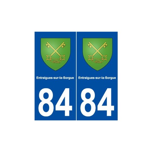 84 Entraigues-sur-la-Sorgue blason autocollant plaque stickers ville