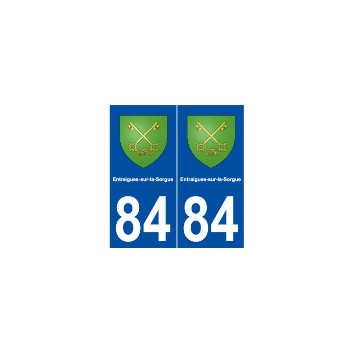 84 Entraigues-sur-la-Sorgue blason autocollant plaque stickers ville