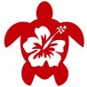 La tortuga de hibisco pegatina roja