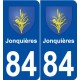 84 Jonquières blason autocollant plaque stickers ville