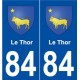 84 El Thor escudo de la etiqueta engomada de la placa de pegatinas de la ciudad