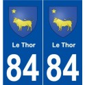 84 Le Thor blason autocollant plaque stickers ville