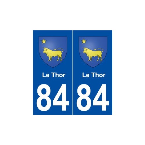 84 Le Thor blason autocollant plaque stickers ville