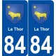 84 Le Thor blason autocollant plaque stickers ville