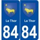 84 Le Thor blason autocollant plaque stickers ville