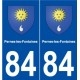 84 Pernes-les-Fontaines escudo de armas de la etiqueta engomada de la placa de pegatinas de la ciudad