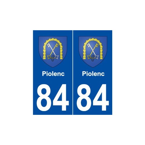 84 Piolenc blason autocollant plaque stickers ville