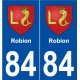 84 Robion blason autocollant plaque stickers ville