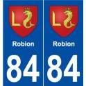 84 Robion blason autocollant plaque stickers ville