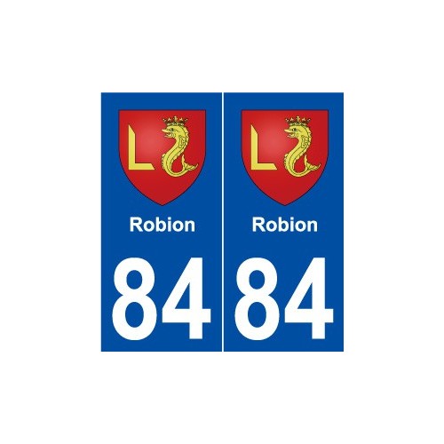 84 Robion blason autocollant plaque stickers ville
