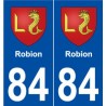 84 Robion blason autocollant plaque stickers ville