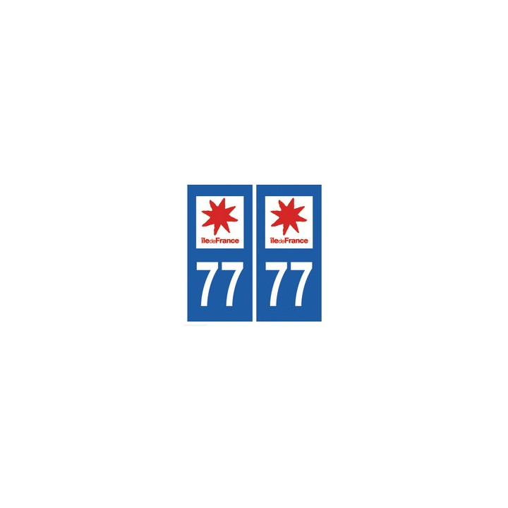 77 Seine et Marne autocollant plaque