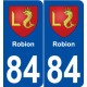 84 Robion blason autocollant plaque stickers ville
