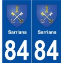 84 Sarrians, coat of arms sticker plate stickers city