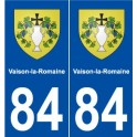 84 Vaison-la-Romaine coat of arms sticker plate stickers city