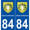 84 Vaison-la-Romaine blason autocollant plaque stickers ville