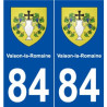 84 Vaison-la-Romaine blason autocollant plaque stickers ville