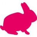 Sticker rabbits with adhesive sticker-pink