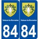 84 Vaison-la-Romaine blason autocollant plaque stickers ville