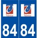 84 Valréas logo autocollant plaque stickers ville