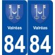 84 Valréas blason autocollant plaque stickers ville