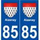 85 Aizenay blason autocollant plaque stickers ville