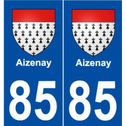 85 Aizenay blason autocollant plaque stickers ville