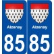 85 Aizenay blason autocollant plaque stickers ville