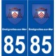 85 Bretignolles-sur-Mer blason autocollant plaque stickers ville