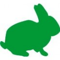 Sticker rabbits with adhesive sticker-green