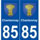 85 Chantonnay blason autocollant plaque stickers ville