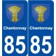 85 Chantonnay blason autocollant plaque stickers ville