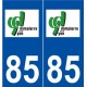 85 Dompierre-sur-Yon logotipo de la etiqueta engomada de la placa de pegatinas de la ciudad