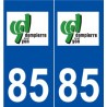 85 Dompierre-sur-Yon logotipo de la etiqueta engomada de la placa de pegatinas de la ciudad