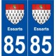 85 Essarts blason autocollant plaque stickers ville