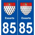 85 Essarts blason autocollant plaque stickers ville