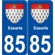 85 Essarts blason autocollant plaque stickers ville