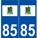 85 les Essarts logo sticker plate stickers city