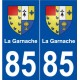 85 La Garnache blason autocollant plaque stickers ville