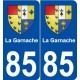 85 La Garnache blason autocollant plaque stickers ville