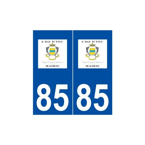 85 L'Île-d'Yeu logo autocollant plaque stickers ville